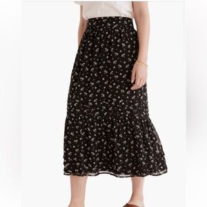 Madewell Kusama Tiered Pleated Maxi Skirt